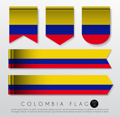 Set Of World Flag Ribbon Template : Vector Illustration