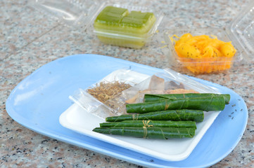 areca catechu in green betel leaves roll