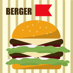 Burger. Cheeseburger vector illustration. Hamburger icon. Fast food concept.