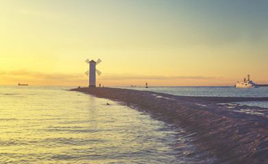 Fototapeta premium Seascape,sunset, retro effect