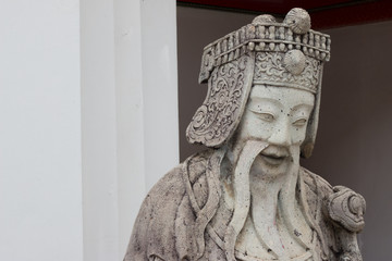 Close-ups statue the face Chinese Ship Ballast (Stone Doll)