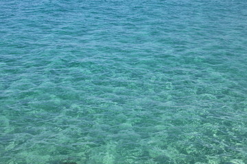 Natural blue-green background of the clear sea water