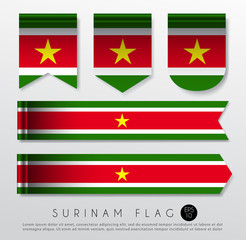 Set Of World Flag Ribbon Template : Vector Illustration