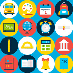 Blue Tile School Background with Circles