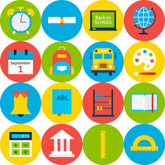 White Tile School Background with Circles