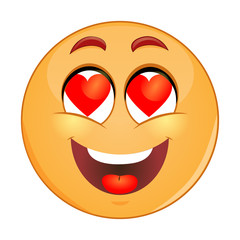 Fototapeta premium In love emoticon. Vector illustration 