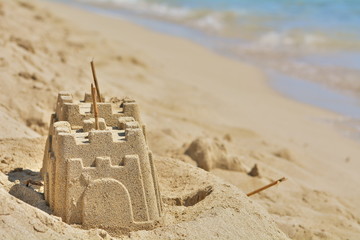 The sandcastle on the beach. - 116483713