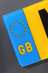 Nationalitätszeichen Großbritannien auf Eurokennzeichen