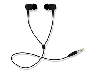 Earphone isolated on white