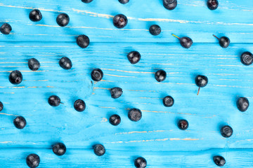 Blueberries on table