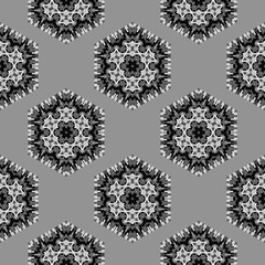 Creative Ornamental Seamless Grey Pattern. Geometric Decorative Background