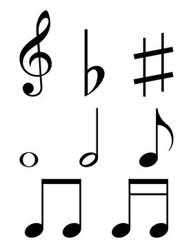 Set of music notes