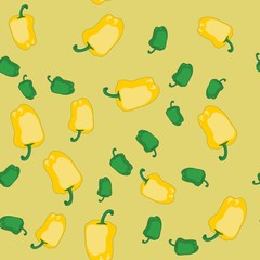 Yellow and green pepper seamless texture 606