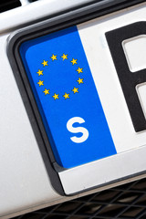 Nationalitätszeichen Schweden auf Eurokennzeichen