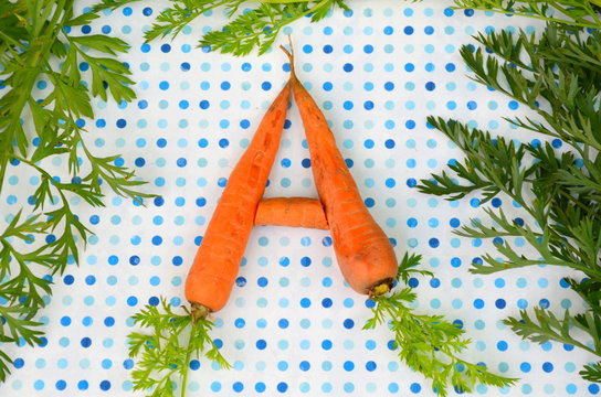 Морковь. Буква А с моркови - витамин А