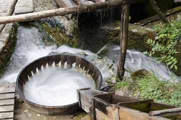 Washing  with water in the Etar, Gabrovo, Bulgaria