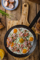Ham and egg omelet