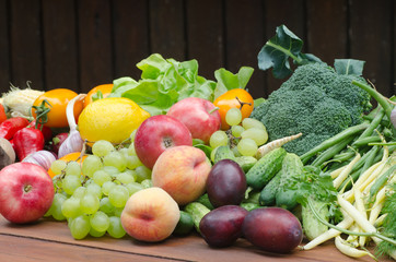 group of vegetables and fruits on table