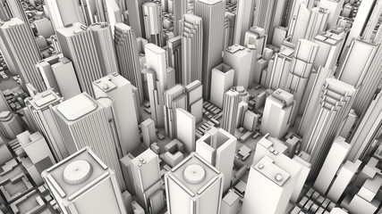 3d aerial city
