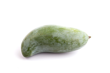 Green Thai mango isolated on white background