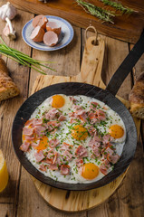Ham and egg omelet