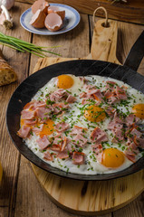 Ham and egg omelet