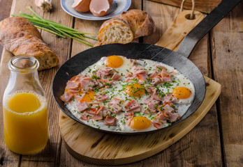 Ham and egg omelet