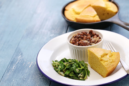 Beans And Greens With Cornbread, Cuisine Of The Southern United States