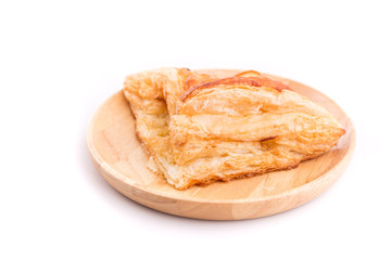 Close up Pineapple pie isolated on white