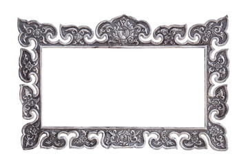 The traditional Thai style handmade silver metal carving isolate