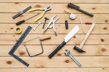 tools with wooden