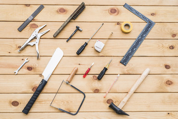 tools with wooden