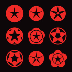 red star icon set