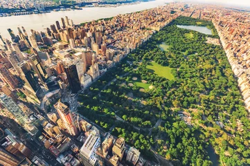 Photo sur Plexiglas Central Park Vue aérienne de Manhattan vers le nord jusqu& 39 à Central Park