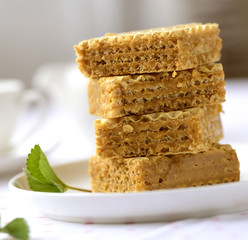 Cakes for breakfast - wafers with caramel