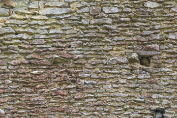 Very old stone wall in french country