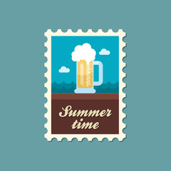 Beer Mug stamp. Summer. Vacation