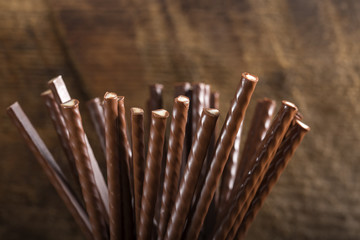 chocolate sticks filled with mint cream