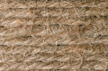 Hemp background. Linen string. rope texture. close up