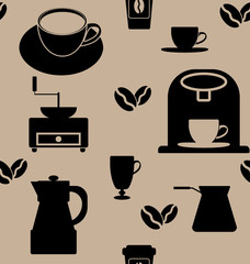 Coffee seamless pattern