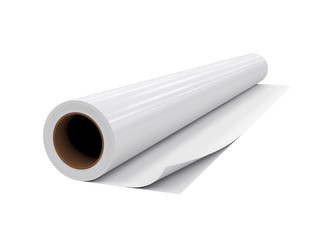 roll PVC film, Isolated on White Background, 3D rendering
