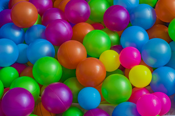 Fototapeta na wymiar Plastic colored balls for children to play
