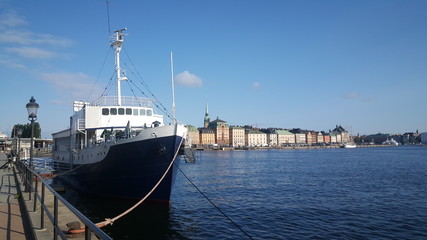 Ship with Gamla stan in the background