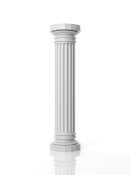 White marble pillar. 3d illustration