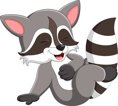 cute raccoon cartoon