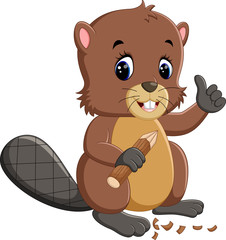 Cartoon beaver © hermandesign2015