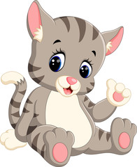 illustration of cute cat cartoon