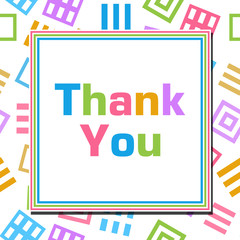 Thank You Colorful Abstract Squares 