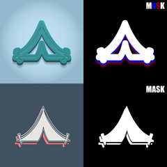 ikona retro 3D i płaska © vempireart