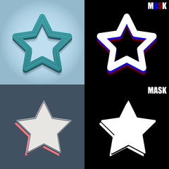 ikona retro 3D i płaska